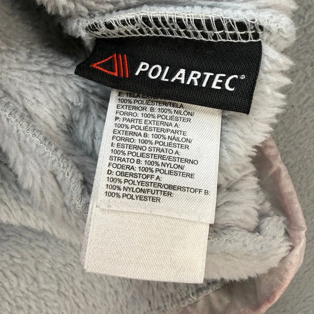 The North Face Denali Fleece Jacket Womens L Gray Polartec Nylon Full Zip Coat